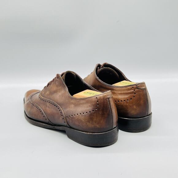 Ermenegildo Zegna Shoes Mens 8.5 Brown Leather Wingtip Oxford Dress Brogue main image 6